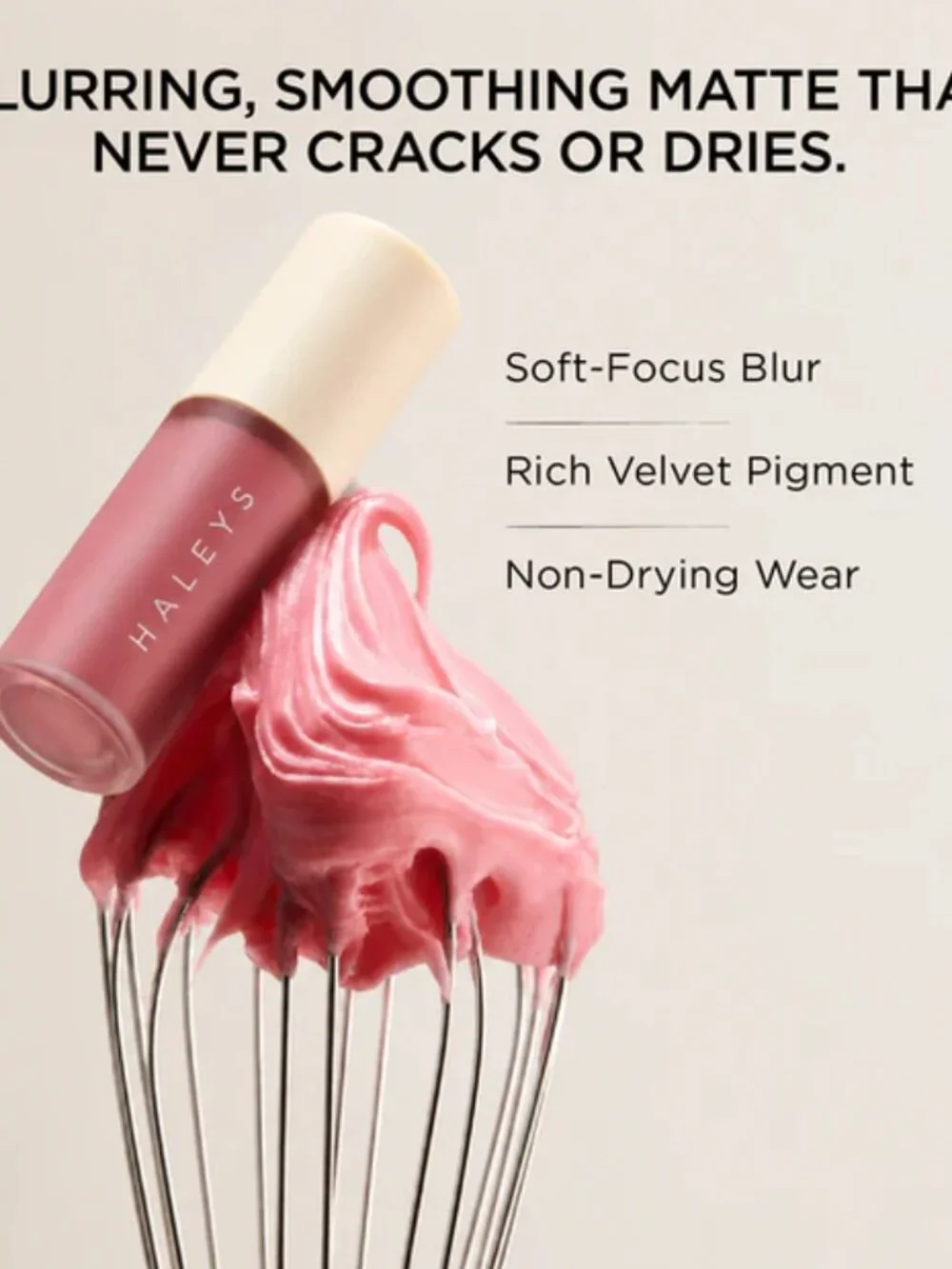 Haleys Re-blur Velvet Matte Lip Cream - Petal, NIB, 3.8g